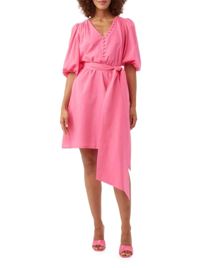 Trina Turk Women's Malina Belted Cotton Voile Minidress In Pink Paradise