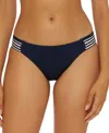 Trina Turk Women's Monaco Pleated Bikini Bottoms In Ink