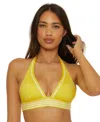 Trina Turk Women's Monaco Pleated Halter Bikini Top In Dersert Sun