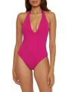 Trina Turk Women's Monaco Plunging V-neck One-piece Swimsuit In Sangria