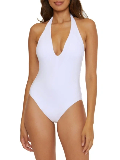 Trina Turk Women's Monaco Plunging V-neck One-piece Swimsuit In White