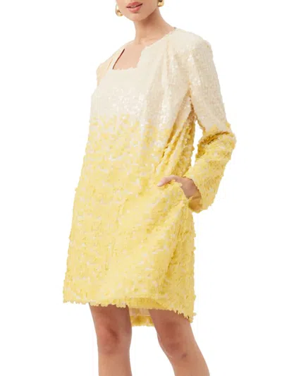 Trina Turk Women's Nori Sequin Ombre Jacket In Sunshine State Whitewash