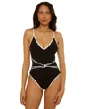 Trina Turk Women's Triumph Micro Braided One-piece Swimsuit In Black