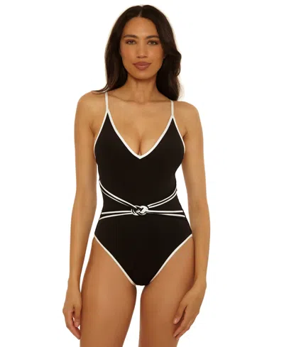 Trina Turk Women's Triumph Micro Braided One-piece Swimsuit In Black