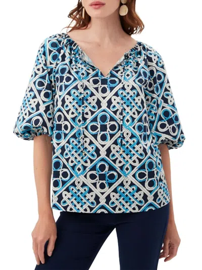 Trina Turk Las Palmas Top In Blue