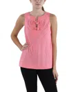 Trina Turk Womens Knot-front Split Hem Tank Top In Pink