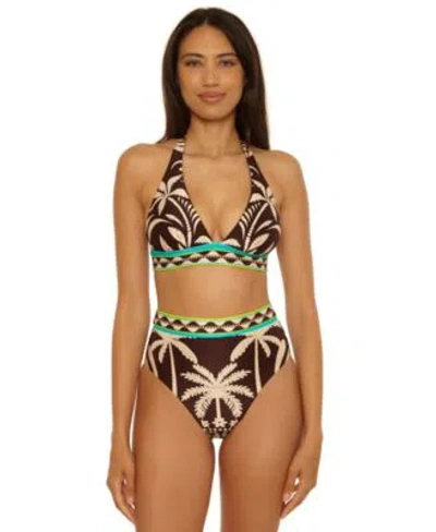Trina Turk Womens Syros Banded Halter Top High Waist Bottoms In Multi
