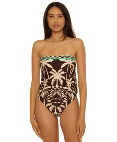 Trina Turk Womens Syros Banded Handkerchief Tankini Top Hipster Bottoms In Multi