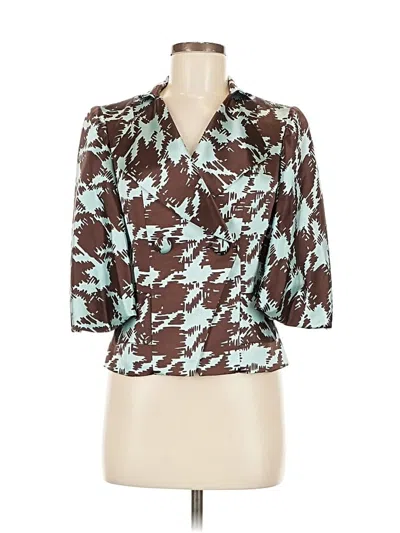 Pre-owned Trina Turk Wool Blazer Jacket In Teal