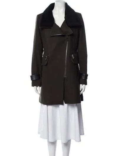 Pre-owned Trina Turk Wool Coat In Black/green