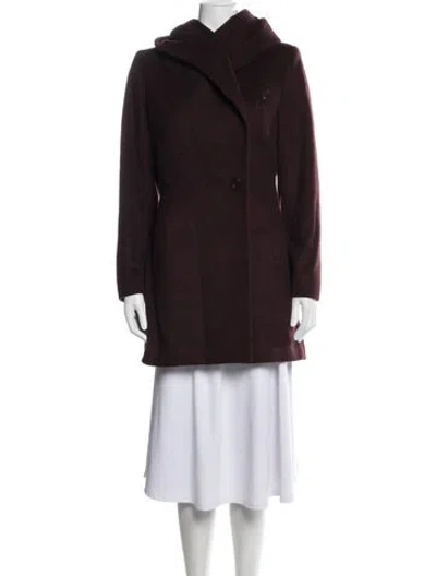 Pre-owned Trina Turk Wool Coat In Burgundy