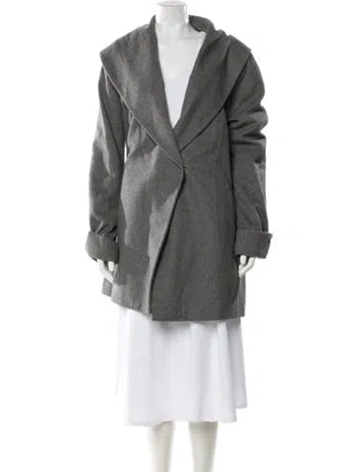 Pre-owned Trina Turk Wool Coat In Gray