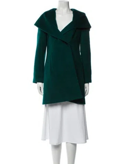 Pre-owned Trina Turk Wool Coat In Green