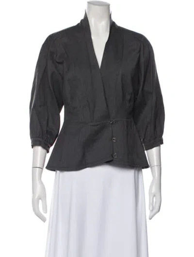 Pre-owned Trina Turk Wool Jacket In Gray