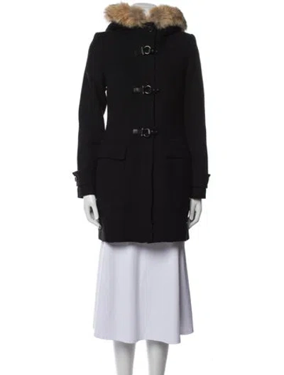 Pre-owned Trina Turk Wool Parka In Black