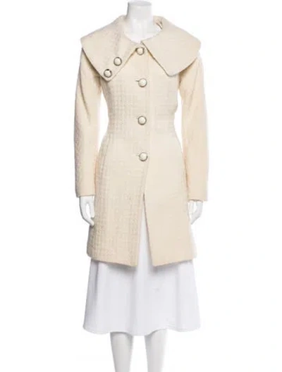 Pre-owned Trina Turk Wool Peacoat In Neutral