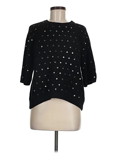 Pre-owned Trina Turk Wool Pullover Sweater In Black