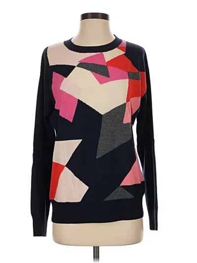 Pre-owned Trina Turk Wool Pullover Sweater In Black
