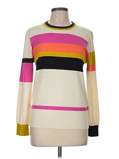 Pre-owned Trina Turk Wool Pullover Sweater In Yellow