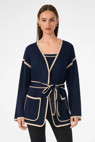 Trina Turk Wright Wrap Cardigan In Blue