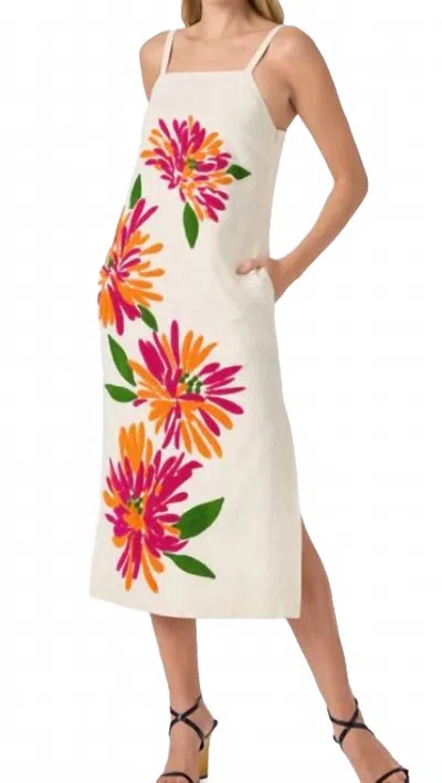 TRINA TURK YONA DRESS IN FLORAL BEIGE