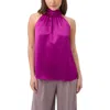 Trina Turk Zana Satin Halter Top In Purple