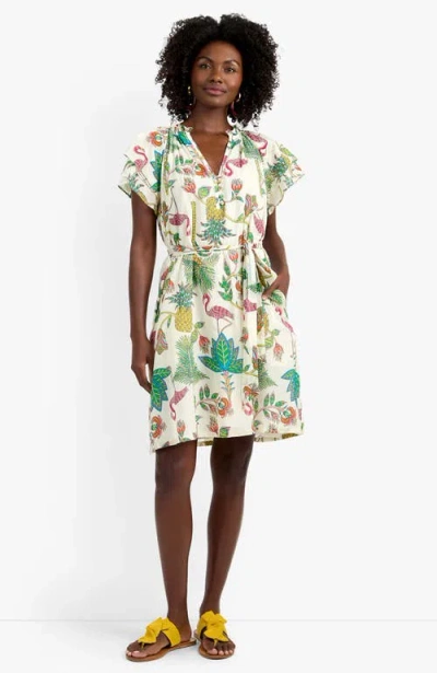 Trina Turk Zandy Flamingo Fizz Voile Dress In Multi