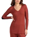Trina Turk Zoey V-neck Pullover In Red