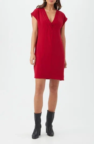 Trina Turk Zula Pleated Shift Dress In Red