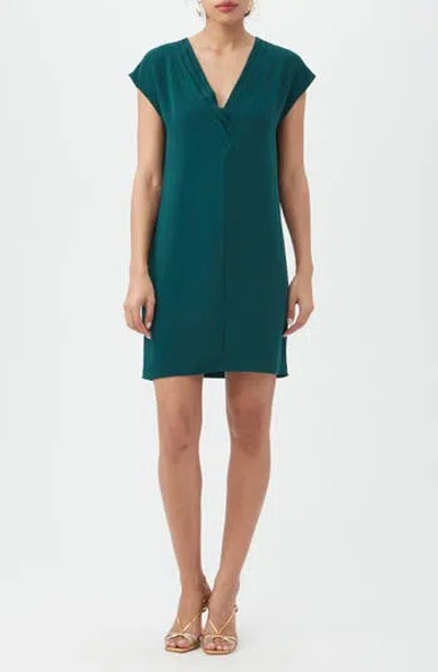Trina Turk Zula Pleated Shift Dress In Blue