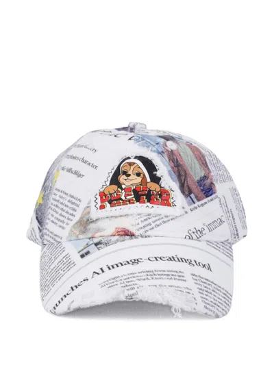 Trinitestudio Newspaper-print Baseball Cap In White