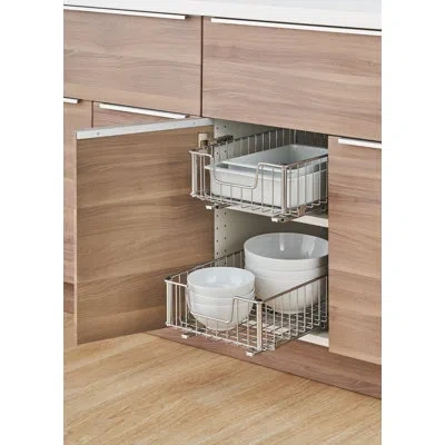 Trinity 11.5 In. W X 6.25 In. H X 17.75 In. D Chrome Steel Wire In Cabinet Sliding Drawer In Chrome;chromed Plating