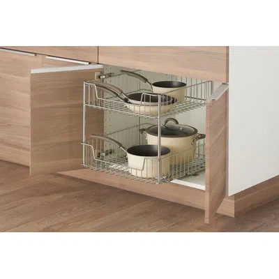 Trinity 2-tier 18.5 In. W X 20 In. D Chrome Wire Steel In Cabinet Large Sliding Drawer In Chrome;chromed Plating