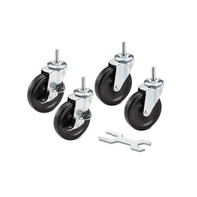 Trinity 4 In. H X 1 In. D Swivel Wire Shelving Wheel (set Of 4) In Black