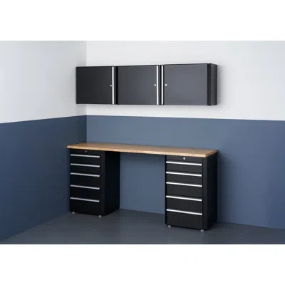 Trinity 6-piece Steel Garage Storage System In Black (72 In. W X 74 In. H X 19 In. D) In Black Powder Coat