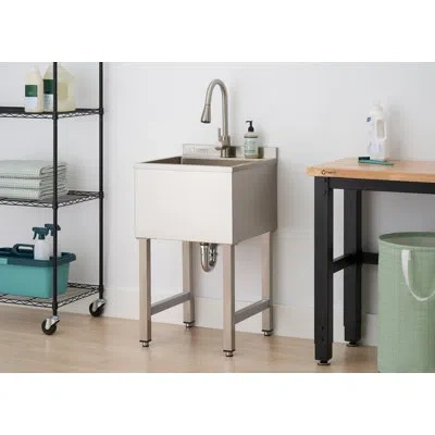 Trinity Basics Ecostorage® | 18x16x13 Basin | Stainless Steel Utility Sink | Nsf | W/ Pull-out Faucet | In Chrome