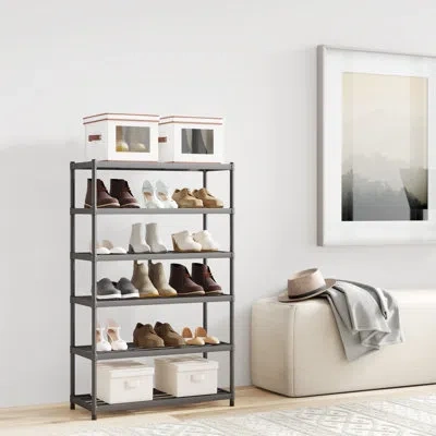 Trinity Dark Gray 6-tier Slat Shoe Rack