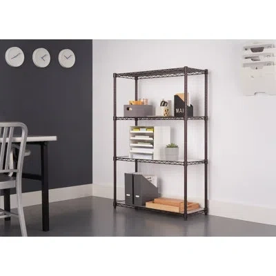 Trinity Ecostorage 4-tier Steel Nsf Wire Shelving Unit W/ Liners (36 In. W X 14 In. D) In Dark Bronze