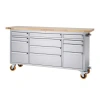 Trinity Pro 6 Ft. W 12-drawer Stainless Steel Rolling Mobile Workbench W/ Storage In Stainless Steel