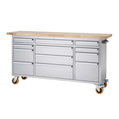 Trinity Pro 6 Ft. W 12-drawer Stainless Steel Rolling Mobile Workbench W/ Storage