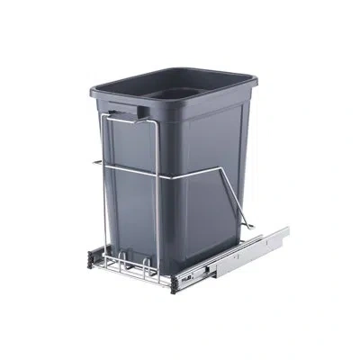 Trinity Pro Ecostorage 25 Gal. Chrome Steel Wire In Cabinet Sliding Trash Can In Gray