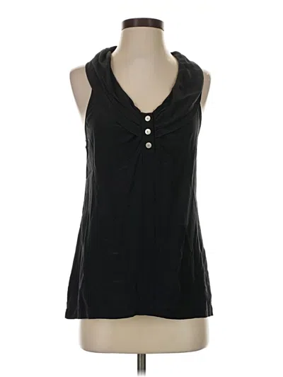 Pre-owned Trinity Sleeveless Silk Top Black Halter Neckline Tops