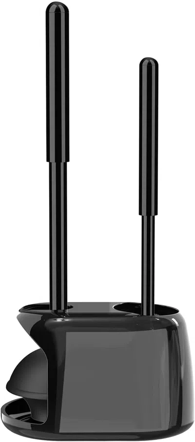 Trio Home Toilet Brush And Plunger Set, Toilet Plungers For Bathroom Heavy Duty Toilet Bowl Brush And Holder H In Black