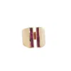 Trio Women's Baguette Ruby Ring In Rose Gold In Multi
