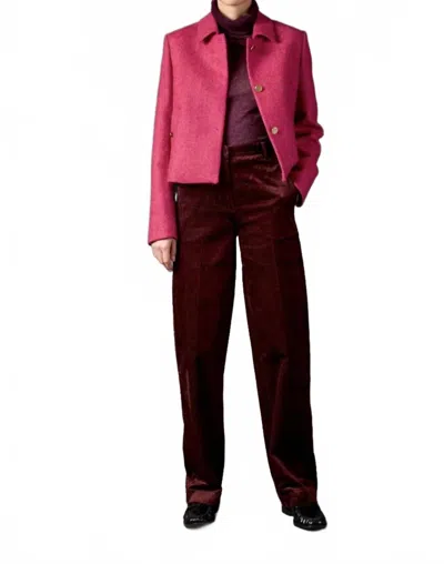 Triona Maura Boxy Tweed Jacket In Dusk In Pink