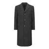 Triona Men's Grey Charcoal Herringbone Patrick Overcoat In Gray