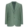 Triona Men's Light Green Herringbone James Classic Gents Tweed Jacket In Green