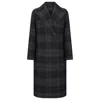 Triona Women's Black / Grey Black & Charcoal Check Ciara Oversized Coat In Black