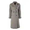 Triona Women's Black / White / Grey Black, White & Red Check Faye Double Breasted Mac Coat In Black/white/grey