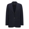 Triona Women's Blue Navy Cara Irish Linen Blazer In Blue
